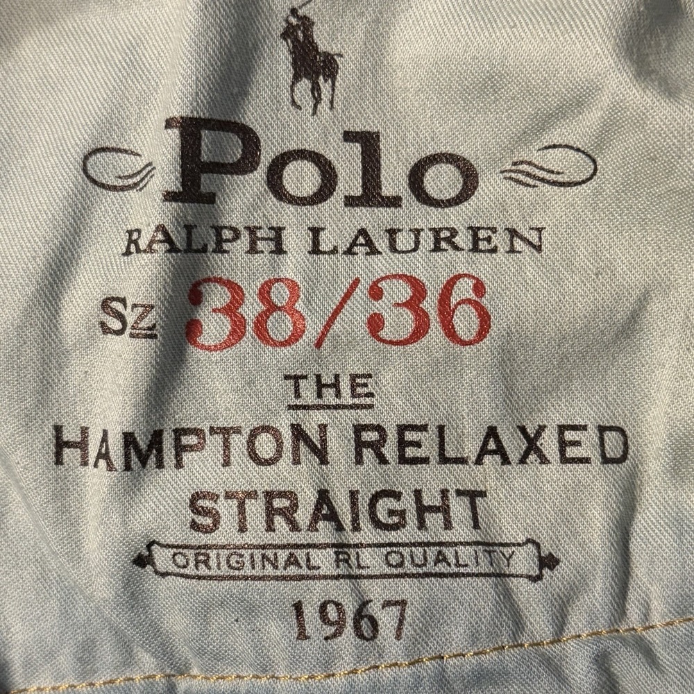 Polo Ralph Lauren Hampton Relaxed Straight Jeans Mens 38x36 Dark Wash Blue - Picture 4 of 12